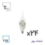 پک 24تایی لامپ اشکی 7 وات کریستالی نمانور (پک اکونومیک با تخفیف ویژه)