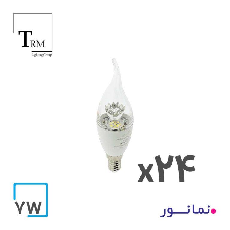 پک 24تایی لامپ اشکی 7 وات کریستالی نمانور