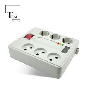 محافظ ولتاژ 6 خانه دیجیتال پارت الکتریک با کابل 3 متری کد 7381